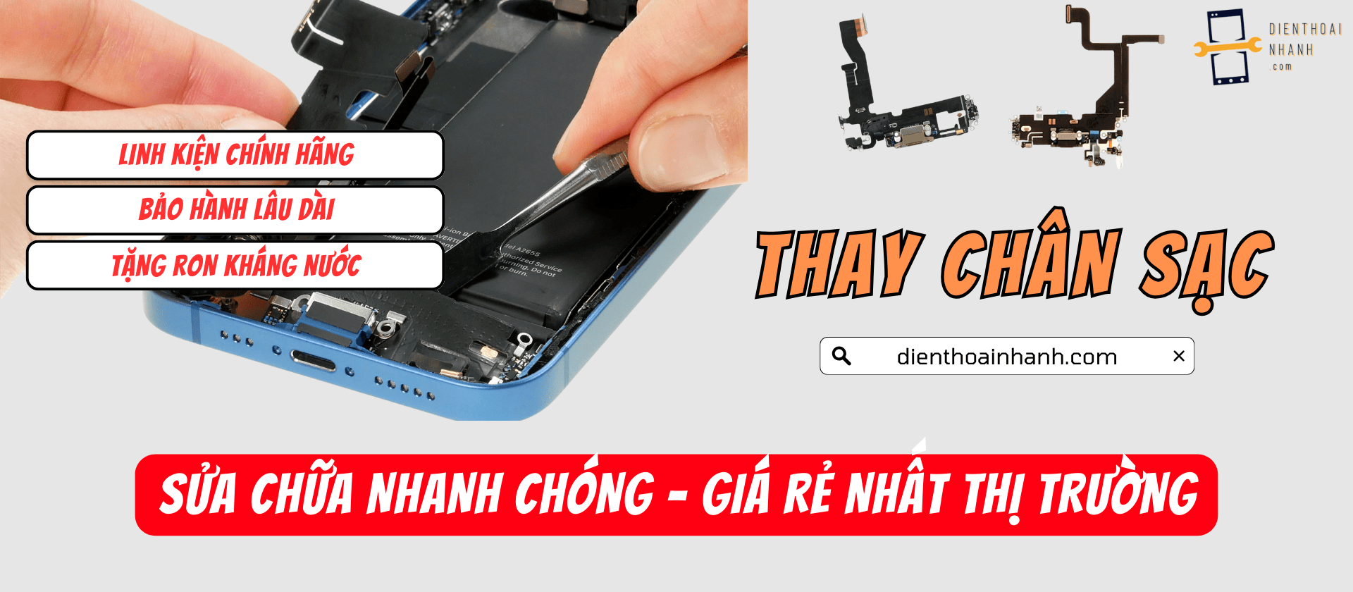 Thay Chân Sạc Điện Thoại - Linh Kiện Chính Hãng, Giá Tốt