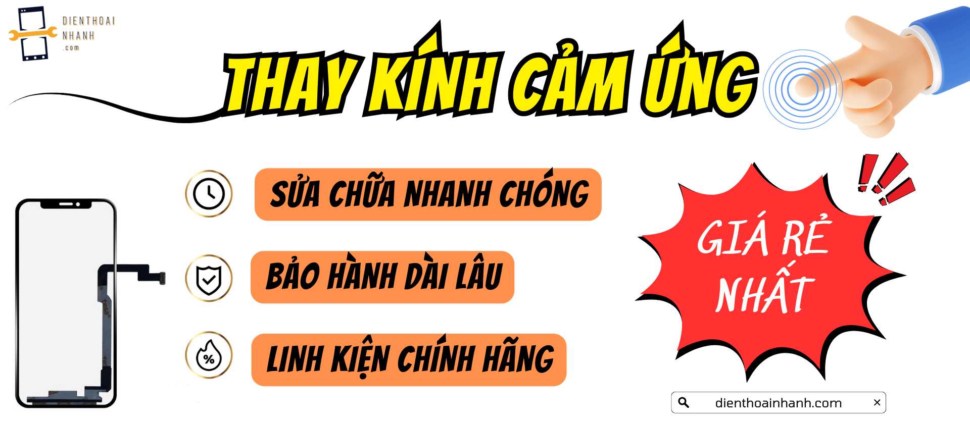 Thay Kính Cảm Ứng Điện Thoại – Dịch Vụ Uy Tín Tại Điện Thoại Nhanh