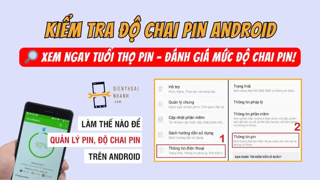 Kiểm Tra Độ Chai Pin Android Miễn Phí, Dễ Làm Ngay Tại Nhà