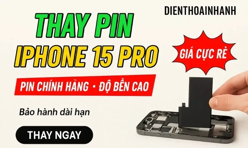 Thay Pin iPhone 15 Pro Chính Hãng Uy Tín Tại TPHCM