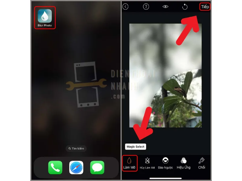 Sử dụng ứng dụng của bên thứ ba để làm mờ ảnh