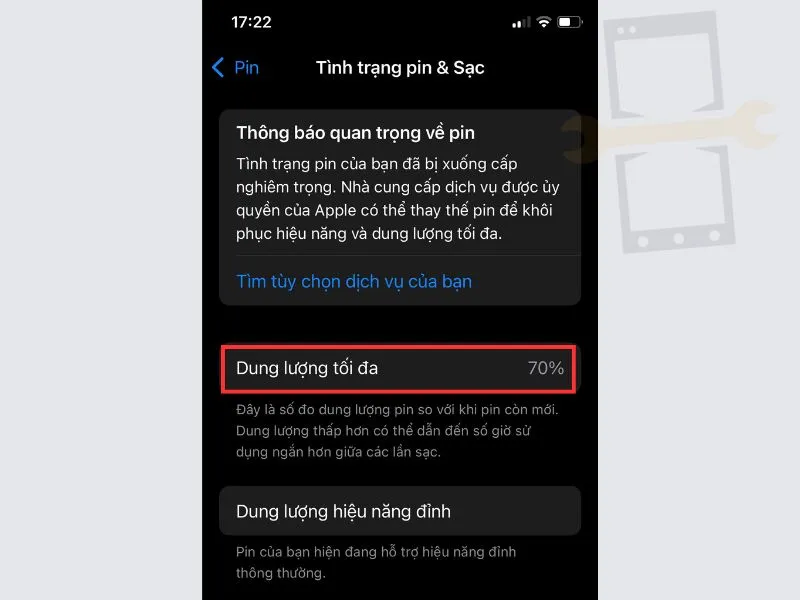 Kiểm tra dung lượng tối đa iPhone