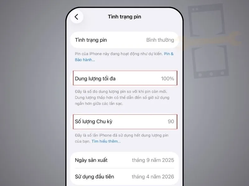 | Tháng 7 2026 Mối quan hệ giữa Chu kỳ sạc và Dung lượng tối đa