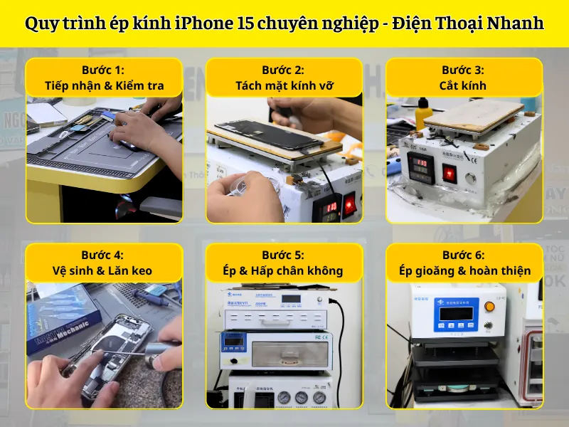Quy trình ép kính iPhone 11 chuẩn kỹ thuật