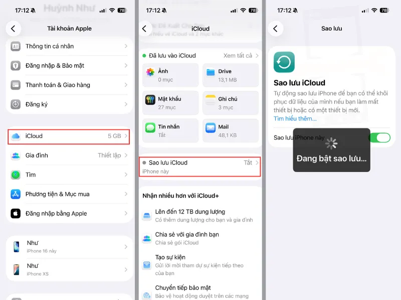Sao lưu dữ liệu iPhone khi pin phồng