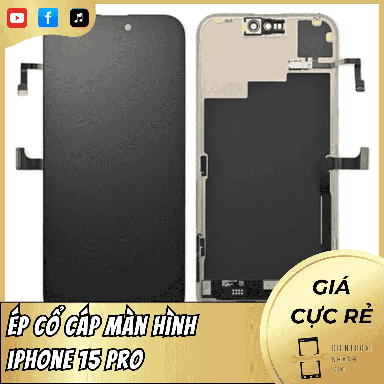 | Tháng 12 2025 Ép Cổ Cáp Màn Hình iPhone 15 Pro