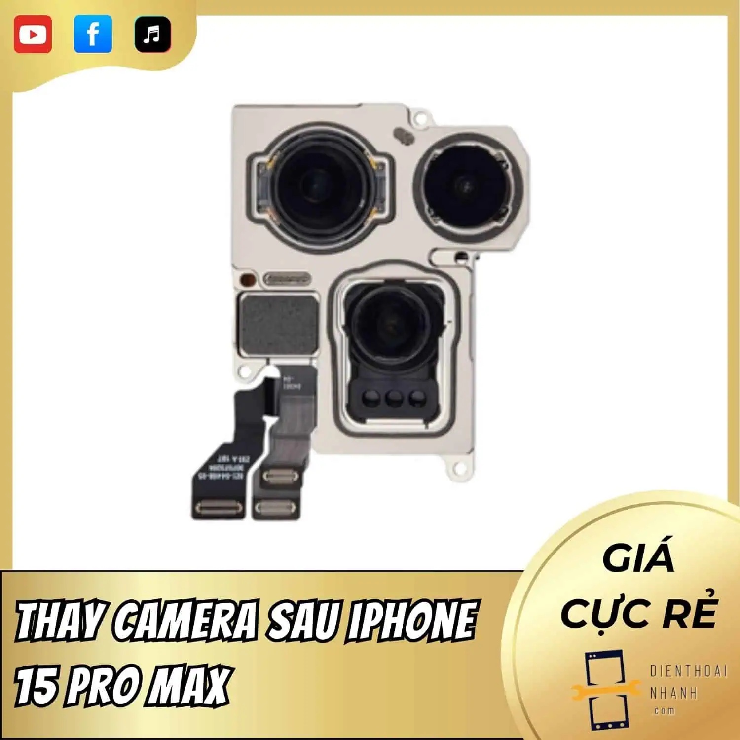| Tháng mười một 2025 Thay Camera Sau iPhone 15 Pro Max