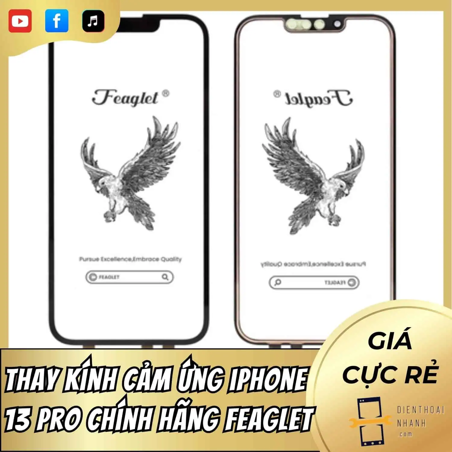 | Tháng 12 2025 Thay Kính Cảm Ứng iPhone 13 Pro Chính Hãng Feaglet