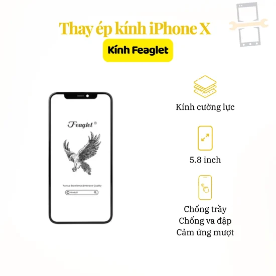 Thay ép kính Feaglet iPhone X