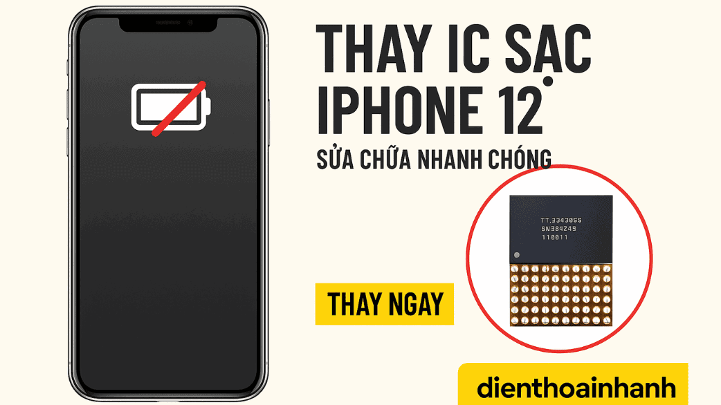 Quy trình thay IC sạc iPhone 12 chuyên nghiệp tại Điện Thoại Nhanh