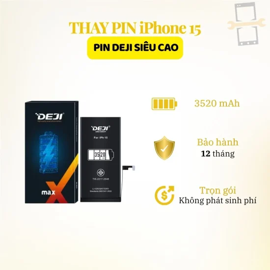Thay pin Deji siêu cao iPhone 15
