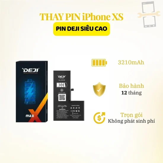 Thay pin Deji siêu cao iPhone Xs