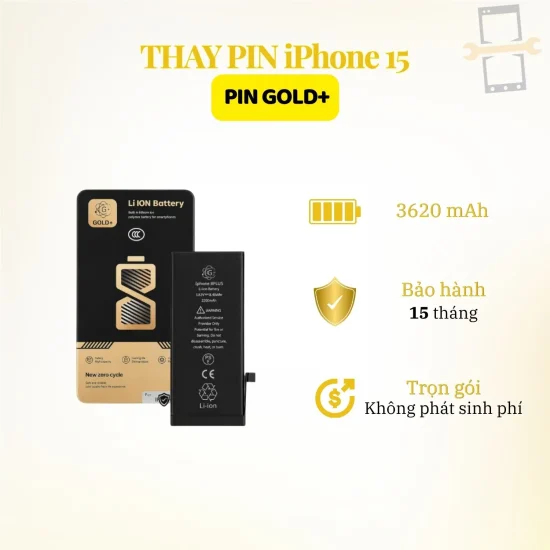 Thay pin Gold iPhone 15