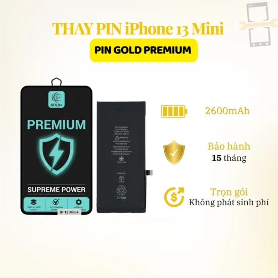 Thay pin Gold Premium iPhone 13 Mini