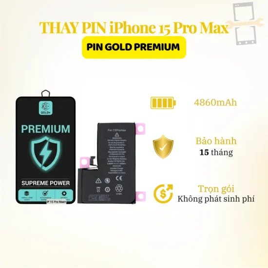 Thay pin Gold Premium iPhone 15 Pro Max