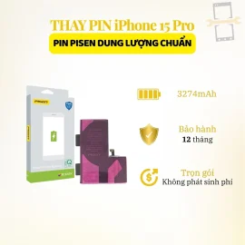 | Tháng 6 2026 Thay pin Pisen dung lượng chuẩn iPhone 15 Pro