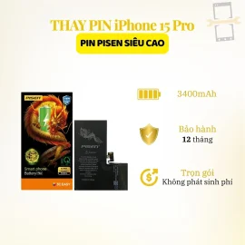 | Tháng 6 2026 Thay pin Pisen siêu cao iPhone 15 Pro