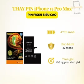 Thay pin Pisen siêu cao iPhone 15 Pro Max