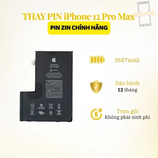 Thay pin Zin iPhone 12 Pro Max