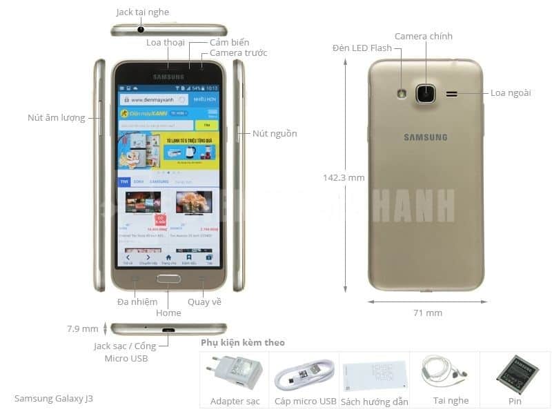 Tổng Quan Cấu Tạo Màn Hình Và Mặt Kính Samsung Galaxy J3
