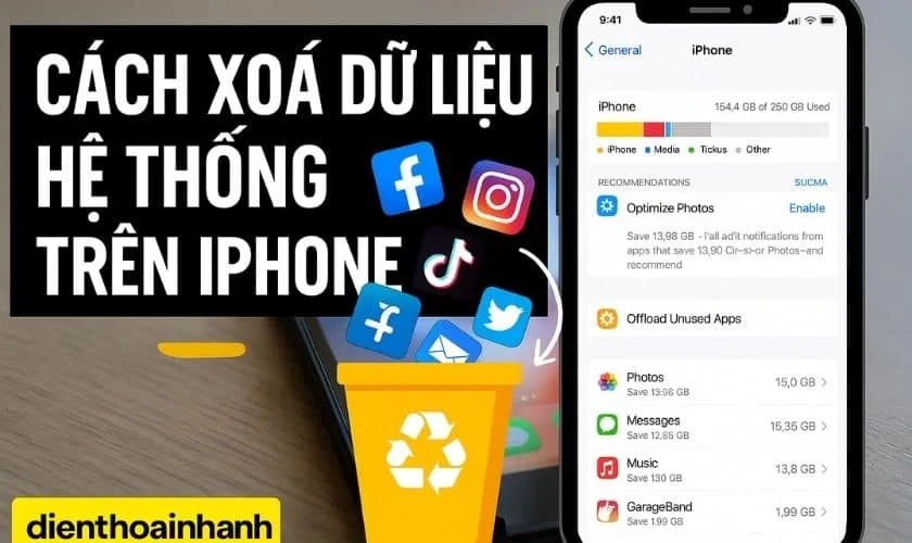 Cách Xoá Dữ Liệu Hệ Thống Trên iPhone An Toàn Và Hiệu Quả