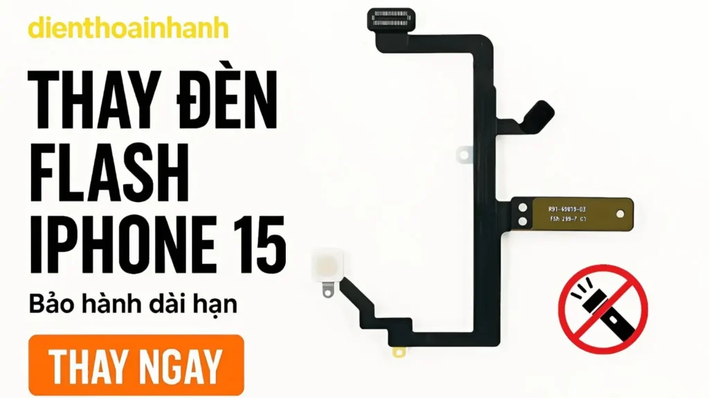 Thay Đèn Flash iPhone 15 Linh Kiện Zin, Bảo Hành Rõ Ràng