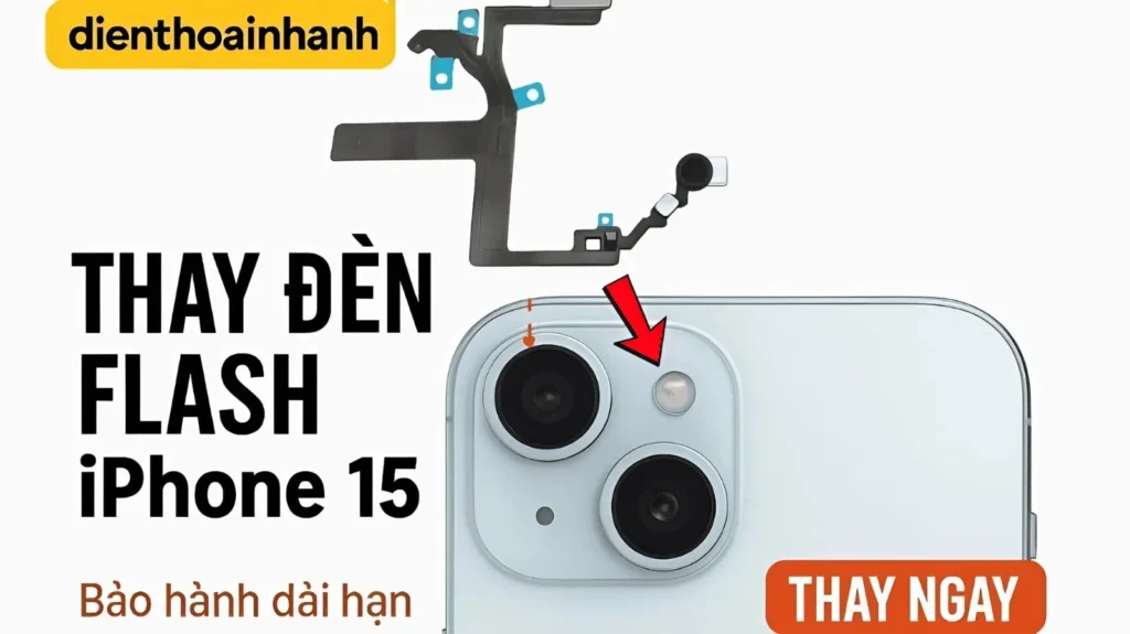 Nguyên nhân thường gặp khiến đèn Flash iPhone 15 bị hỏng