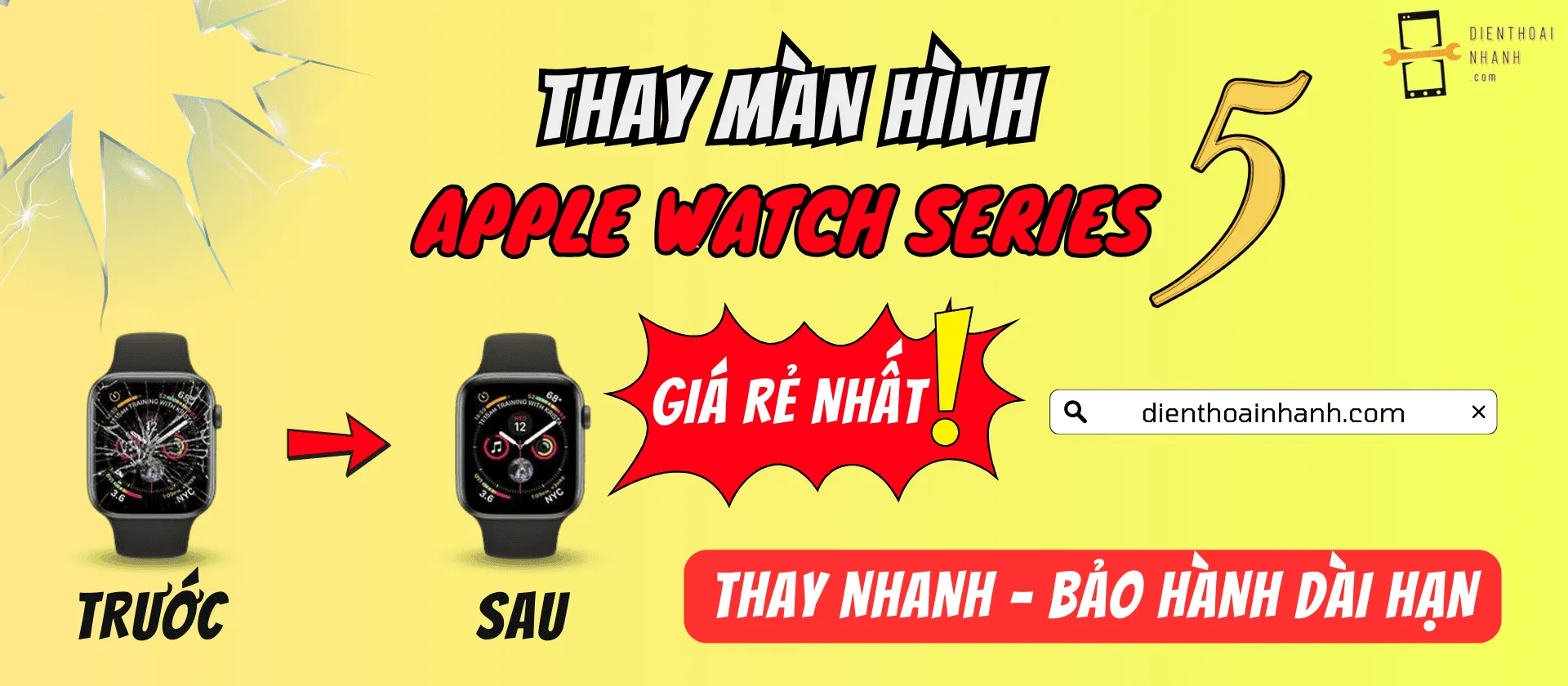 Thay Màn Hình Apple Watch Series 5 - Dịch Vụ Uy Tín, Giá Tốt