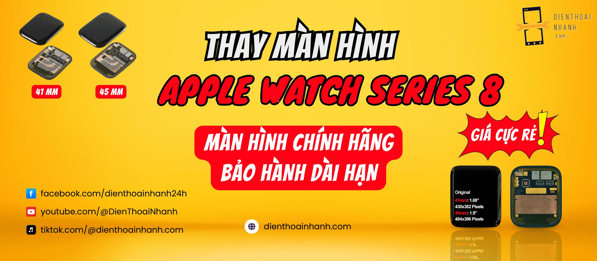 Thay Màn Hình Apple Watch Series 8 - Bảng Giá Mới Nhất