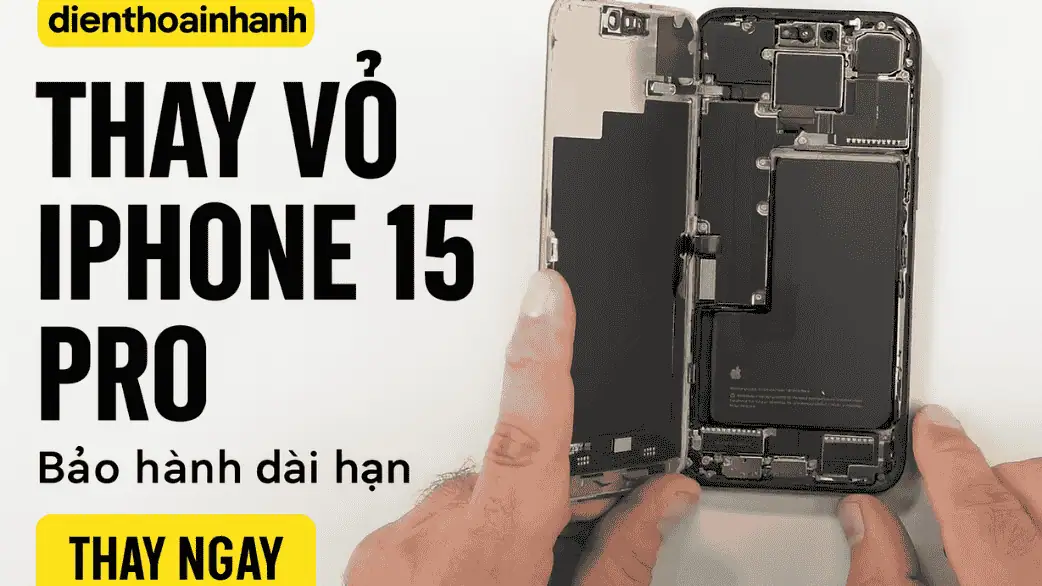 Thay Vỏ iPhone 15 Pro Chính Hãng, Bảo Hành Dài, Zin Áp