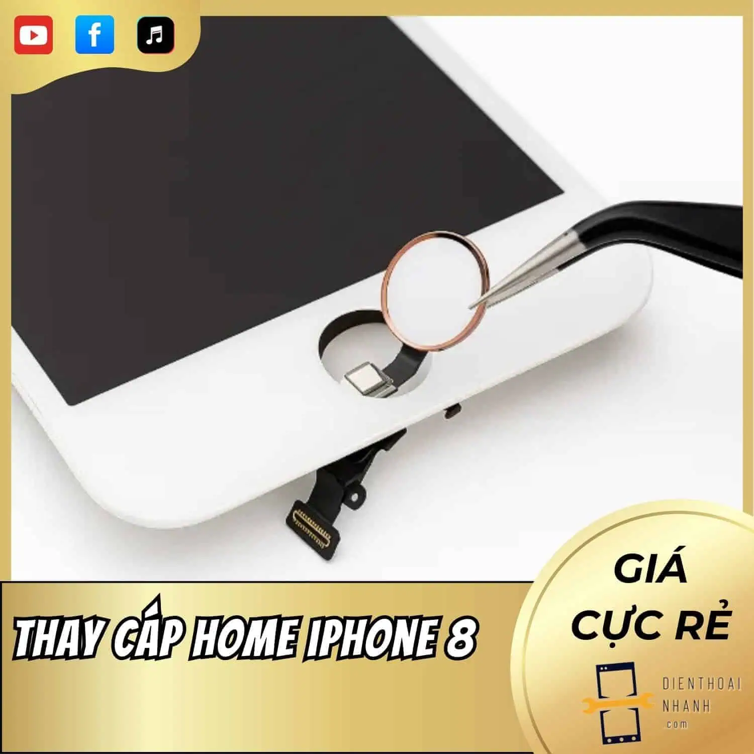 | Tháng 12 2025 Thay cáp home iPhone 8
