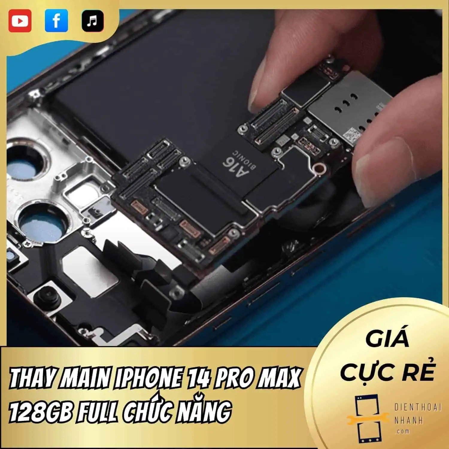 | Tháng mười một 2025 Thay main iPhone 14 Pro Max 128GB full chức năng