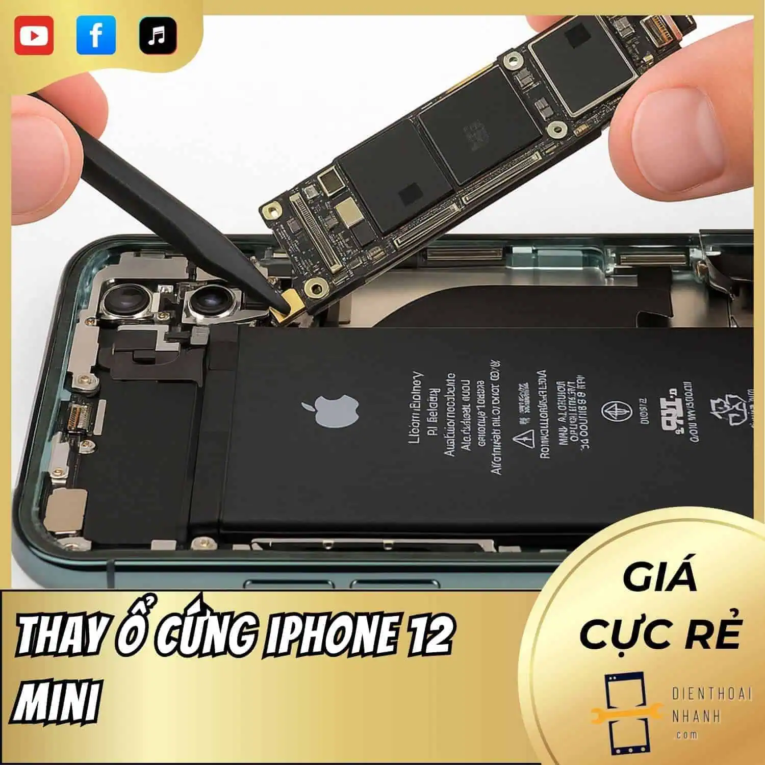 | Tháng 12 2025 Thay ổ cứng iPhone 12 Mini