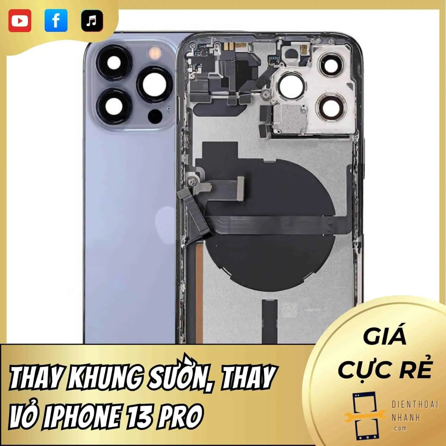| Tháng 12 2025 Thay Vỏ iPhone 13 Pro