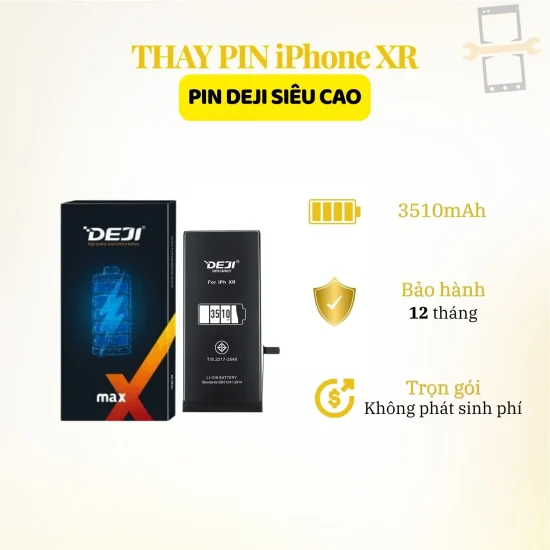 Thay pin Deji siêu cao iPhone Xr