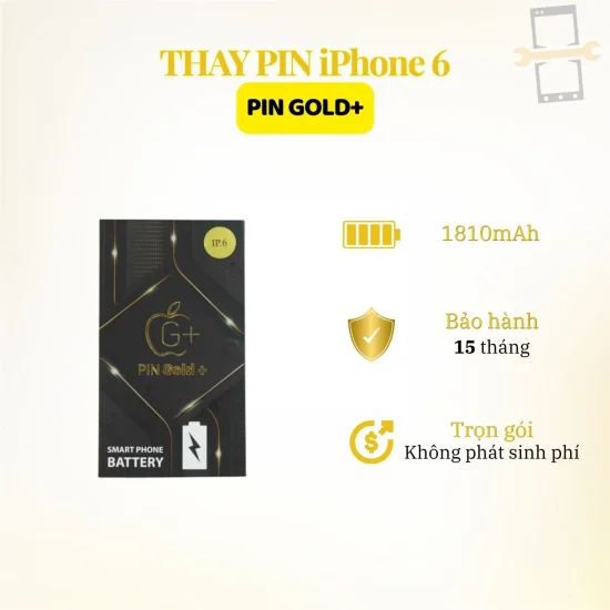 | Tháng 6 2026 Thay pin Gold iPhone 6
