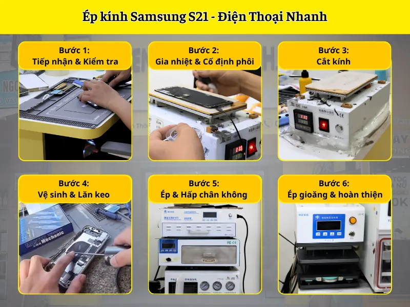 Quy trình thay ép kính Samsung S23 Ultra chuẩn kỹ thuật