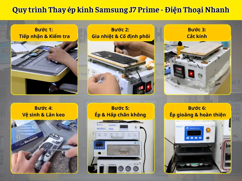 Quy trình thay ép kính Samsung J7 Prime chuẩn kỹ thuật