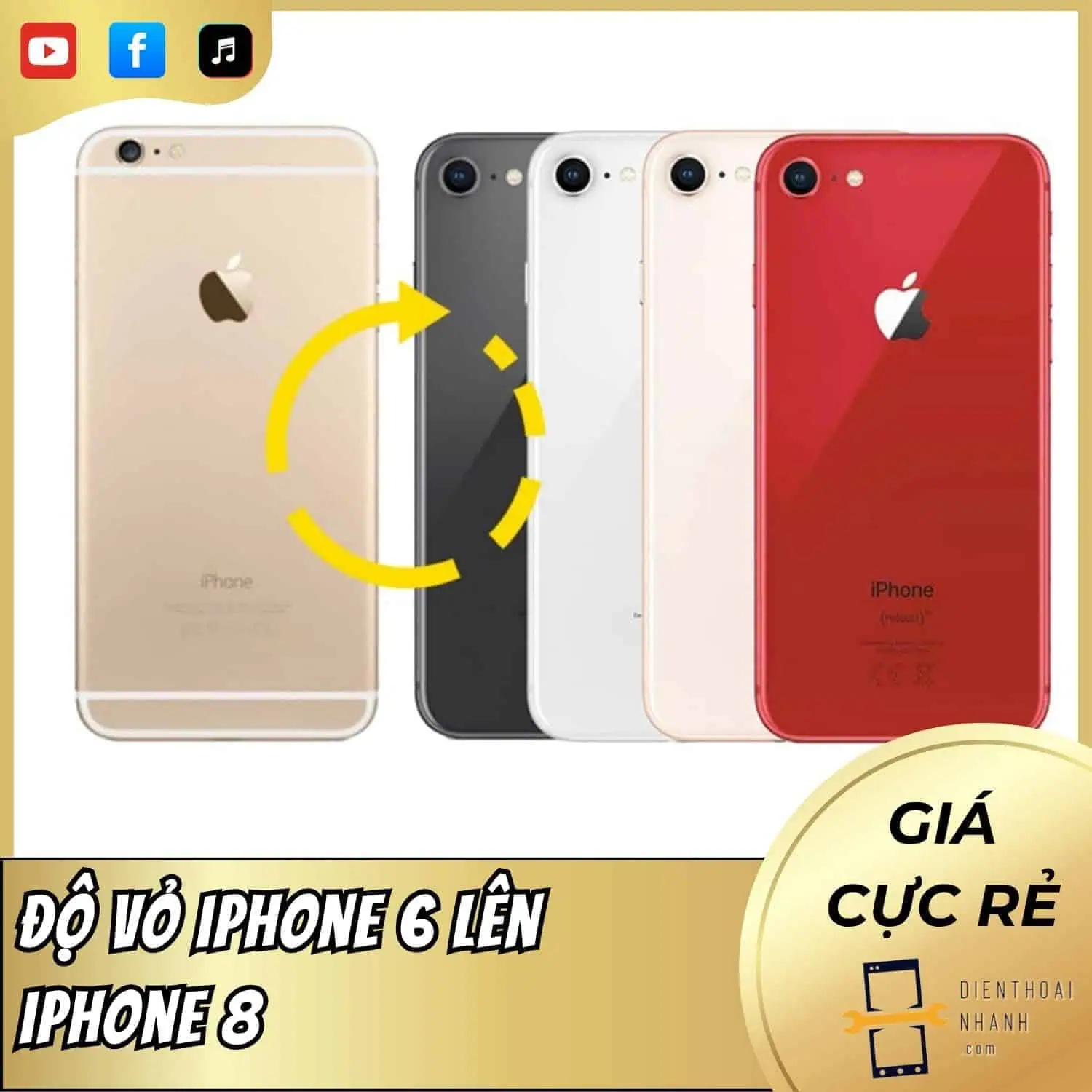 | Tháng 1 2026 Độ Vỏ iPhone 6 Lên iPhone 8