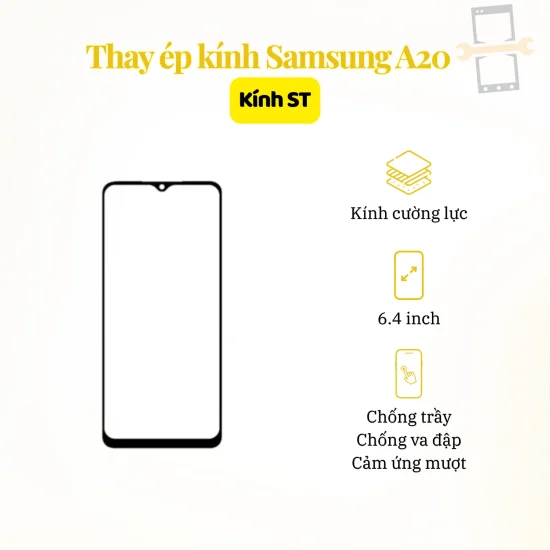 Thay ép kính ST Samsung A20