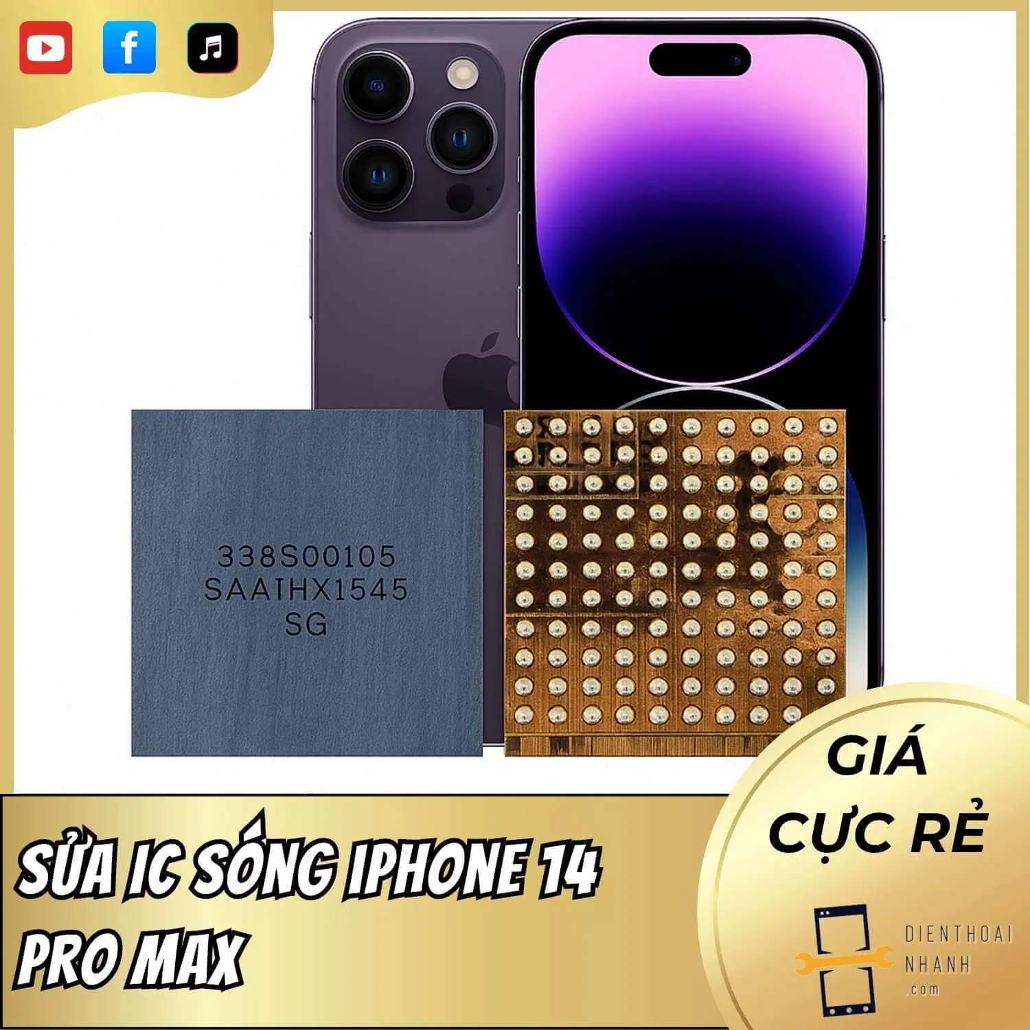 | Tháng mười một 2025 Sửa IC Sóng iPhone 14 Pro Max