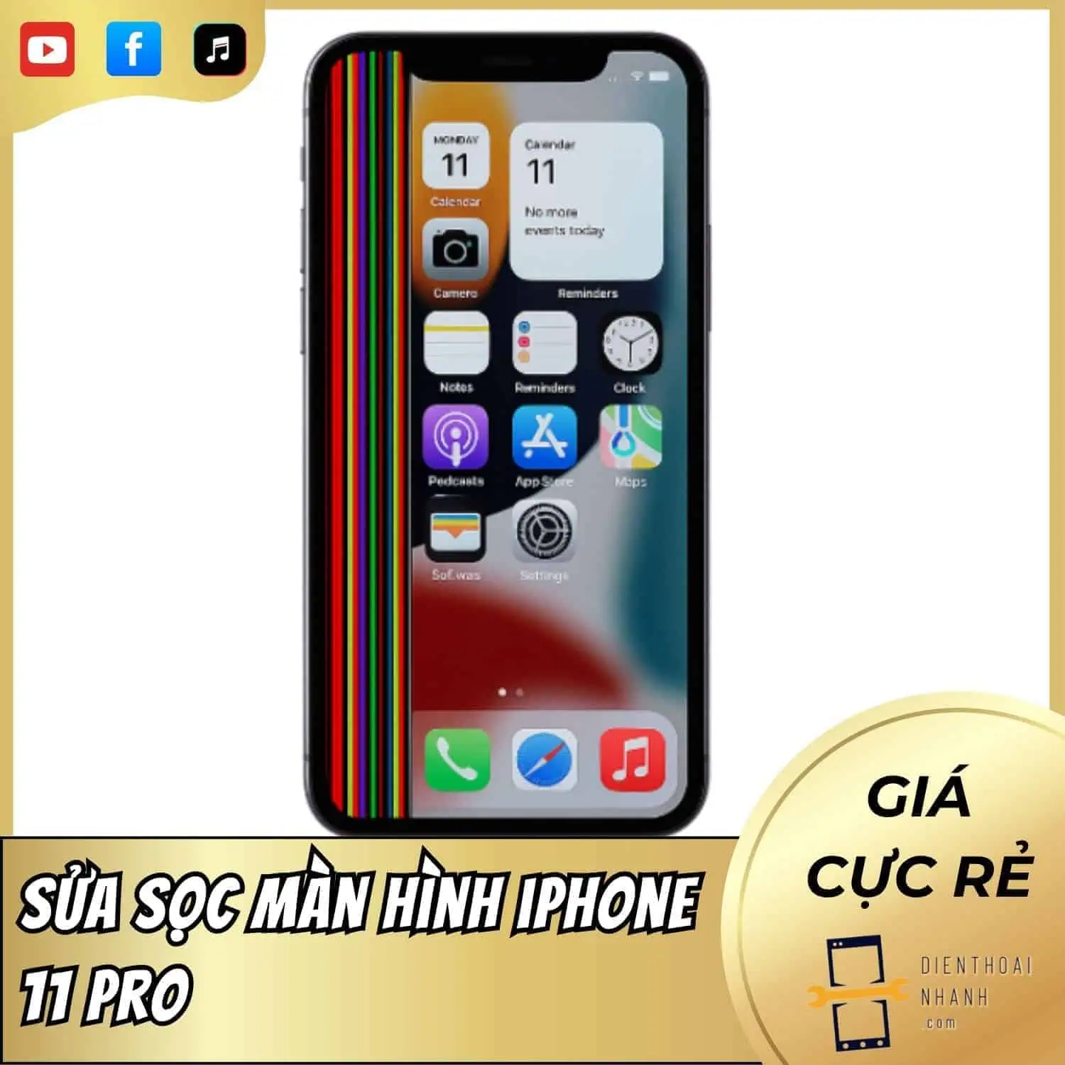| Tháng 12 2025 Sửa Sọc Màn Hình iPhone 11 Pro