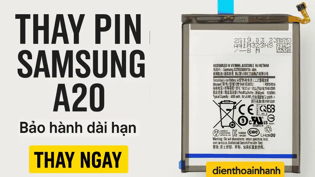 Chi phí thay pin điện thoại Samsung A20 hiện nay