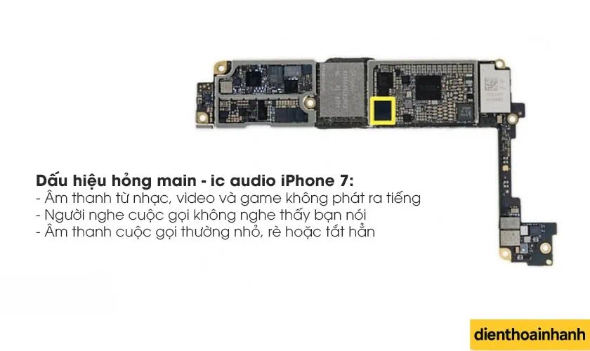 Dấu hiệu nhận biết và nguyên nhân khiến IC Audio iPhone 7 bị lỗi