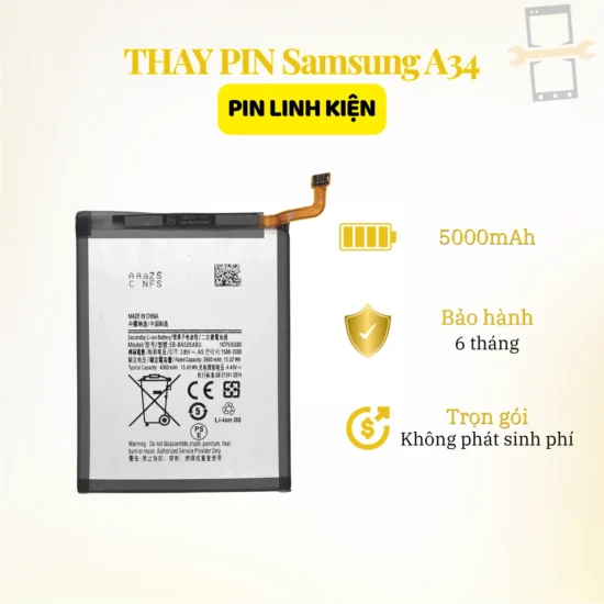 Thay Pin Samsung A34 linh kiện