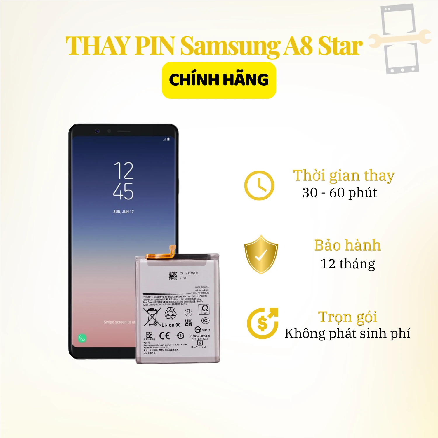Thay Pin Samsung A8 Star