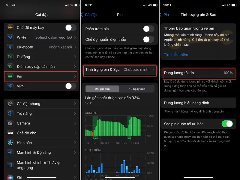 Dung lượng pin iPhone XS Max bao nhiêu thì thay?