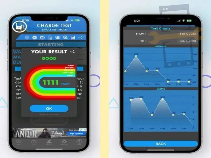 App kiểm tra tốc độ sạc iPhone Amperes Lite