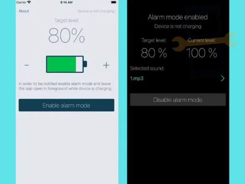 App xem thông số pin nâng cao Battery Care Alarm
