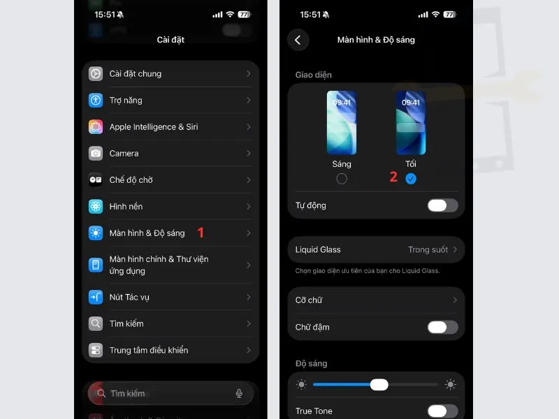 Bật chế độ tối iPhone